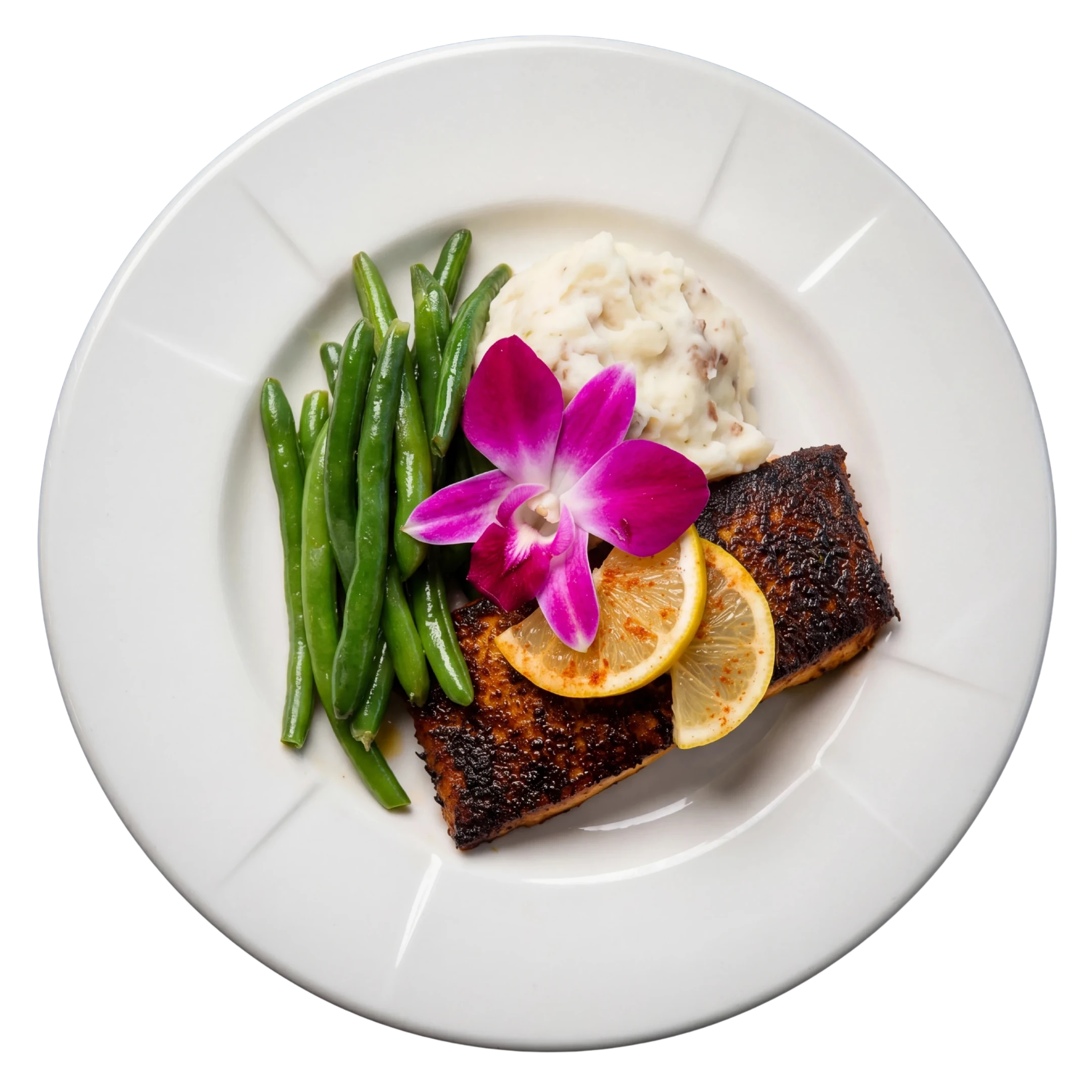 Plated seafood dish